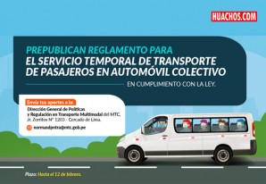 MTC prepublica reglamento de condiciones para servicio de transporte de pasajeros en auto colectivo MTC prepublica reglamento de condiciones para servicio de transporte de pasajeros en auto colectivo