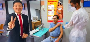 El congresista Alí Mamani hace con sus dedos la V de Victoria, Vacunagate y Vizcarra El congresista Alí Mamani hace con sus dedos la V de Victoria, Vacunagate y Vizcarra