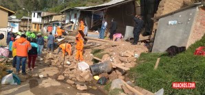 Una víctima en Huajintay por al derrumbe de dos viviendas Una víctima en Huajintay por al derrumbe de dos viviendas