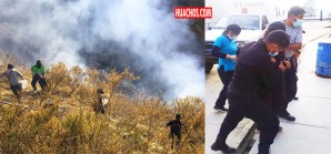 Incendio forestal en Condormarca, un mujer afectada por gases tóxicos Incendio forestal en Condormarca, un mujer afectada por gases tóxicos