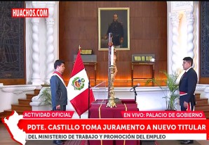 Pedro Castillo toma juramento al nuevo ministro de Trabajo Pedro Castillo toma juramento al nuevo ministro de Trabajo