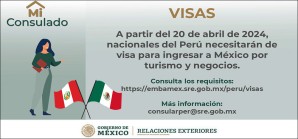México requerirá visa a los peruanos que deseen ingresar a su territorio México requerirá visa a los peruanos que deseen ingresar a su territorio