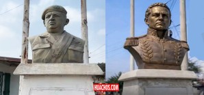 CHINCHA: Comunidad venezolana retira estatua de Hugo Chávez y coloca busto de Simón Bolivar CHINCHA: Comunidad venezolana retira estatua de Hugo Chávez y coloca busto de Simón Bolivar