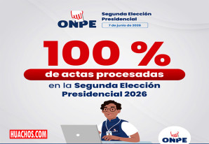 Última actualización de resultados presentado por el ONPE al 100% de actas contabilizadas Última actualización de resultados presentado por el ONPE al 100% de actas contabilizadas