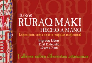 Inauguran exposición venta y talleres de arte popular tradicional 'Ruraq Maki, hecho a mano' Inauguran exposición venta y talleres de arte popular tradicional 'Ruraq Maki, hecho a mano'