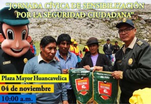 Gran Jornada Cívica de Sensibilización por la Seguridad Ciudadana en Huancavelica Gran Jornada Cívica de Sensibilización por la Seguridad Ciudadana en Huancavelica