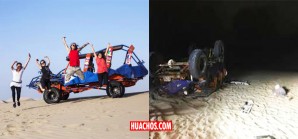 Se volcó un tubular en Huacachina con nueve turistas a bordo Se volcó un tubular en Huacachina con nueve turistas a bordo