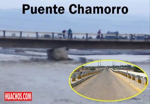 Puente Chamorro de Chincha al borde del colapso por incremento de caudal del río Puente Chamorro de Chincha al borde del colapso por incremento de caudal del río